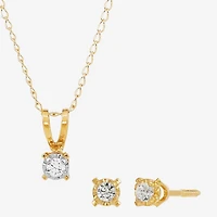 Girls Natural White Diamond 14K Gold Round 2-pc. Jewelry Set