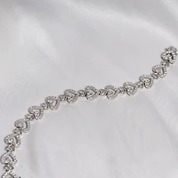 Diamonart Womens Cubic Zirconia Sterling Silver Heart 7.25 Inch Tennis Bracelet