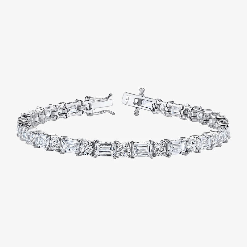 Diamonart Womens Cubic Zirconia Sterling Silver 7.25 Inch Tennis Bracelet