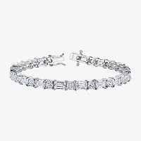 Diamonart Womens Cubic Zirconia Sterling Silver 7.25 Inch Tennis Bracelet