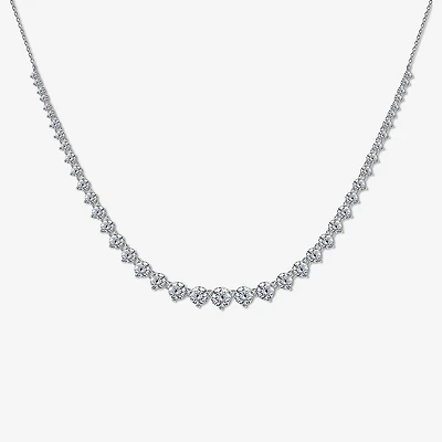 Diamonart Womens White Cubic Zirconia Sterling Silver 20 Inch Tennis Necklace