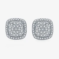 (H-I / I1) 1/3 CT. T.W. Lab Grown White Diamond Sterling Silver 9.1mm Stud Earrings