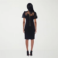 Premier Amour Womens Round Neck Short Sleeve Sheath Dress