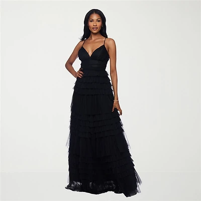 B. Smart Womens Juniors V Neck Sleeveless A-Line Dress