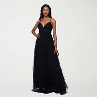 B. Smart Womens Juniors V Neck Sleeveless A-Line Dress