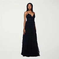B. Smart Womens Juniors V Neck Sleeveless A-Line Dress