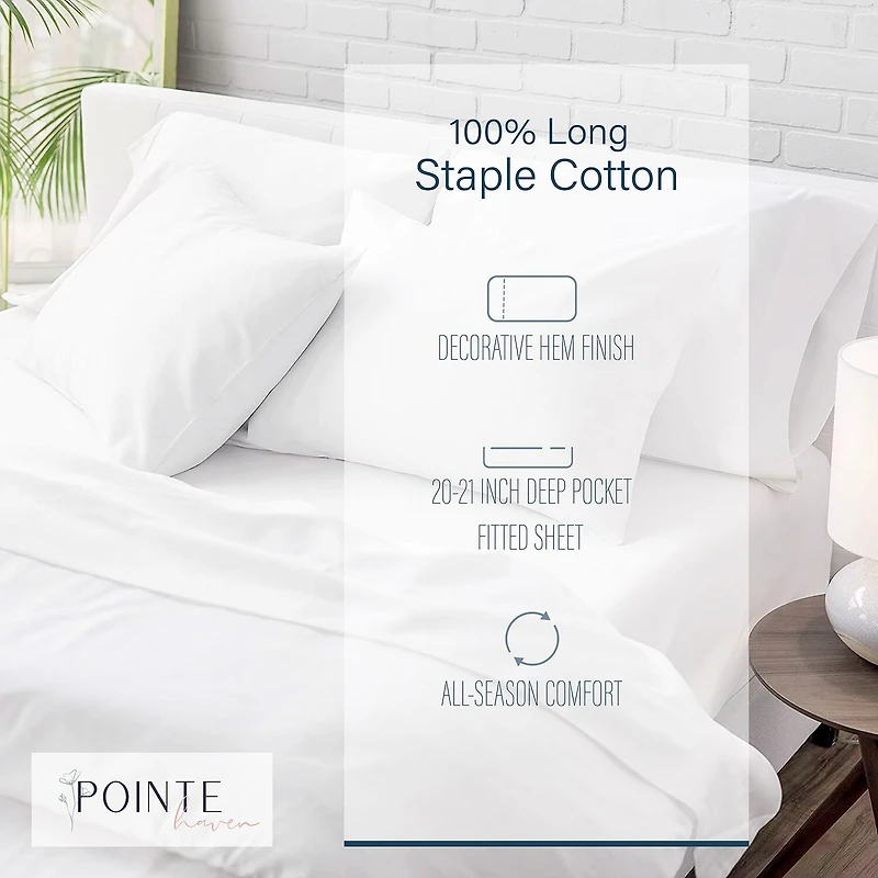 Pointehaven 525 Thread Count Cotton Sheet Set