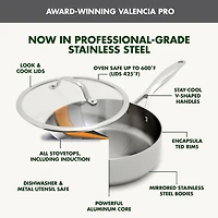 GreenPan Valencia Pro Stainless Steel Uncoated 5-qt. Sauté Pan with Lid