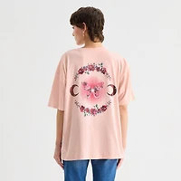 Celestial Butterfly Oversized Tee Womens Juniors Crew Neck Short Sleeve Graphic T-Shirt