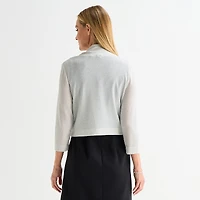 Perceptions Womens 3/4 Sleeve Glitter Shrug