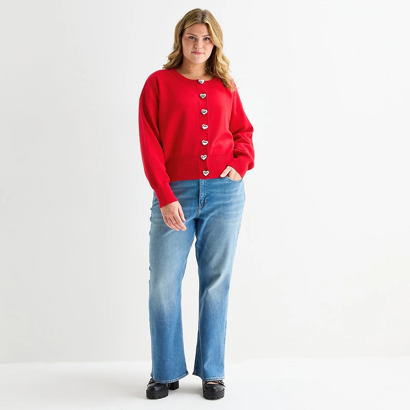 Forever 21 Juniors Plus Womens Crew Neck Long Sleeve Pullover Sweater