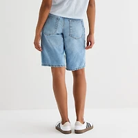 Arizona Womens 12 1/4" Low Rise Juniors Denim Short