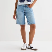 Arizona Womens 12 1/4" Low Rise Juniors Denim Short