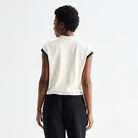 Stylus Womens Sleeveless Mock Neck Top