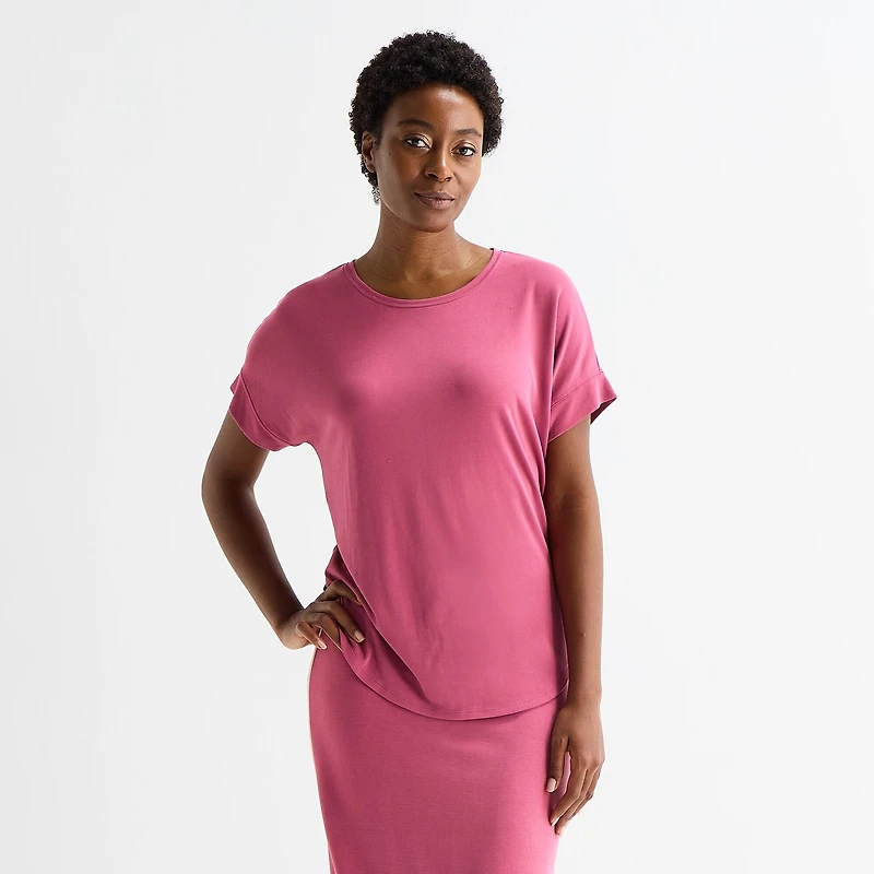 Stylus Womens Crew Neck Short Sleeve T-Shirt