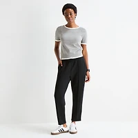 Stylus Womens Crew Neck Short Sleeve Pullover Sweater