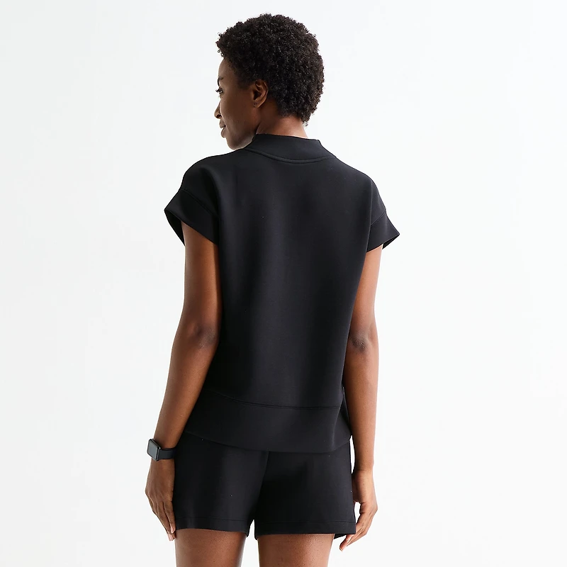Stylus Womens Mock Neck Short Sleeve T-Shirt
