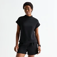 Stylus Womens Mock Neck Short Sleeve T-Shirt