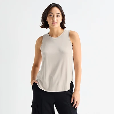 Stylus Womens Crew Neck Sleeveless Tank Top