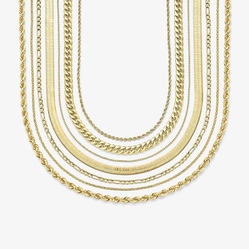14K Gold 16 - 30 Inch Semi-Solid Sparkle Rope Chain Necklace
