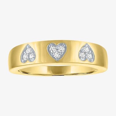 Diamond Addiction G-H / Si2-I1 Womens 5MM 1/10 CT. T.W. Lab Grown White 14K Gold Over Silver Heart Band