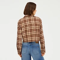 VOLCOM Womens Juniors Cuffed Long Sleeve Regular Fit Button-Down Shirt