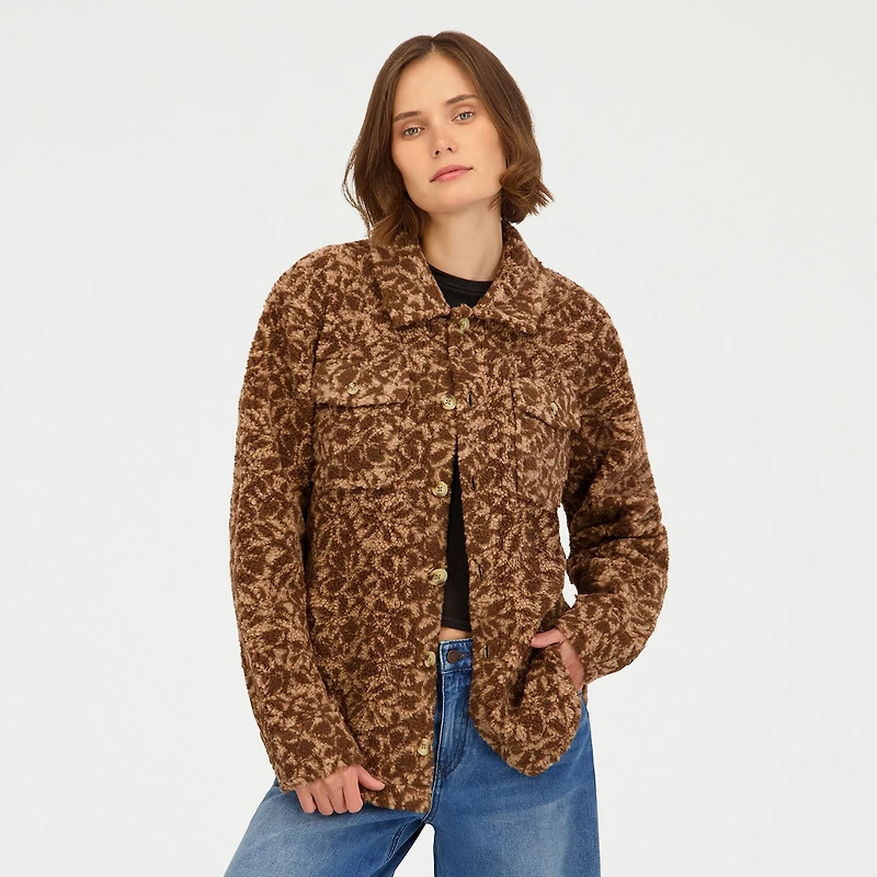 VOLCOM Womens Juniors Midweight Shirt Jacket