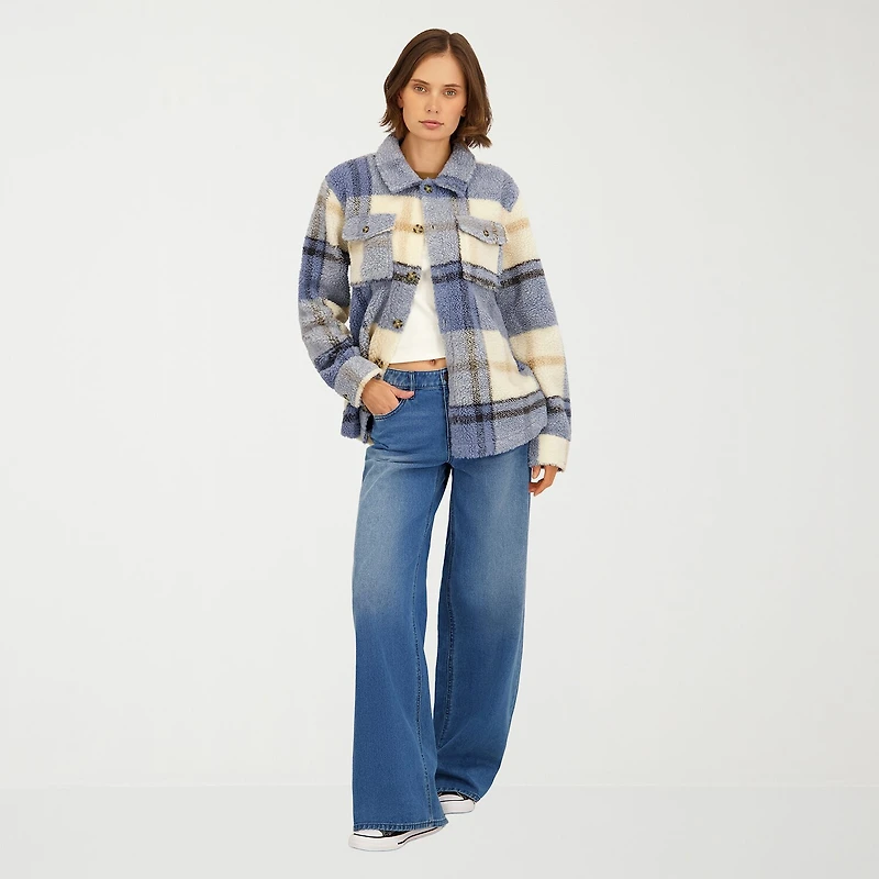 VOLCOM Womens Juniors Midweight Shirt Jacket