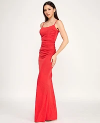 Trixxi Womens Juniors Square Neck Sleeveless Glitter Bodycon Dress