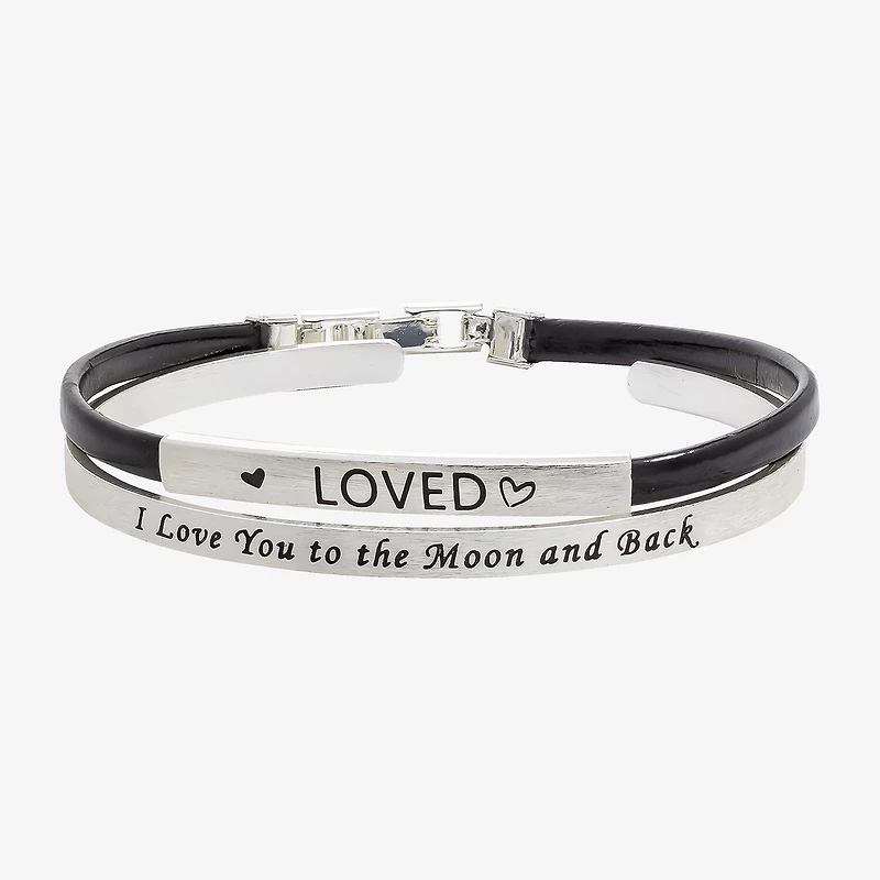 Sparkle Allure You & Me Womens 2-pc. Pure Silver Over Brass Bracelet Set
