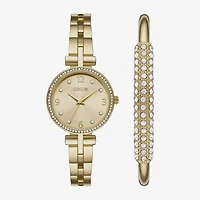 Geneva Womens Crystal Accent Gold Tone 2-pc. Watch Boxed Set Fmdjset067
