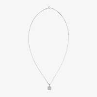 Diamond Blossom Womens 1/4 CT. T.W. Natural White Diamond 10K Gold Square 18 Inch Pendant Necklace