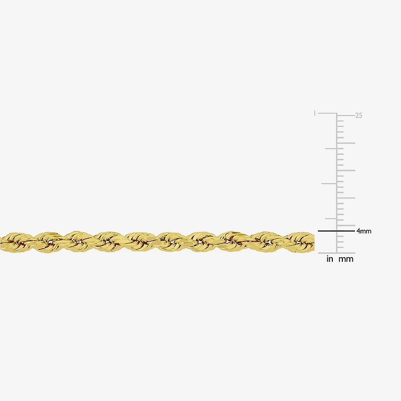 Womens 14K Gold Inch Hollow Rope Chain Bracelet