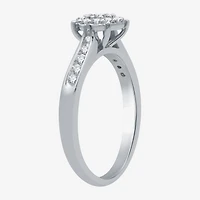 I Said Yes (H-I / I1) Womens 3/8 CT. T.W. Lab Grown White Diamond Sterling Silver Round Side Stone Halo Bridal Set