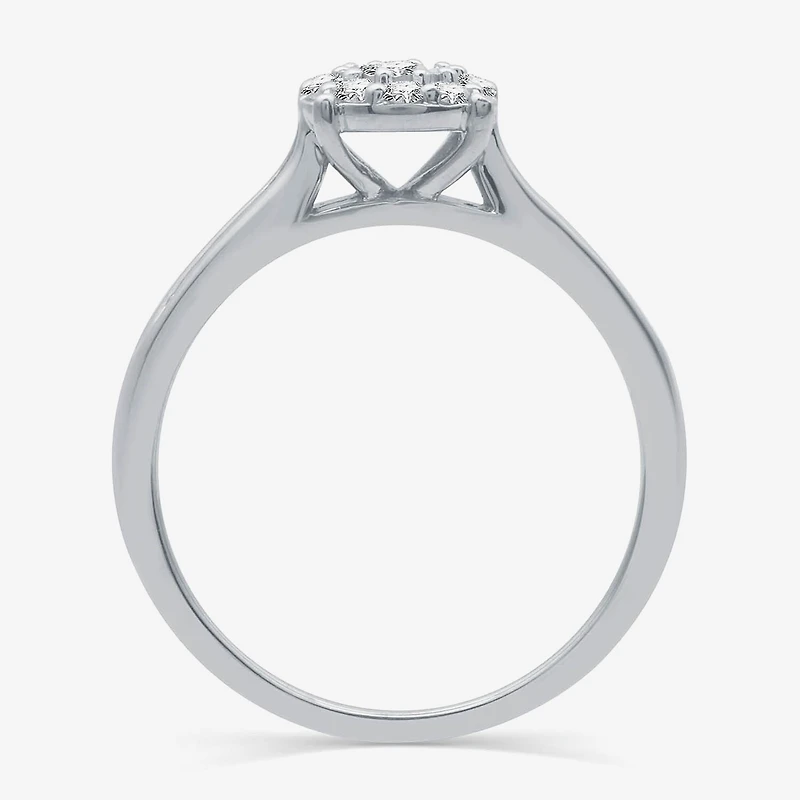 I Said Yes (H-I / I1) Womens 3/8 CT. T.W. Lab Grown White Diamond Sterling Silver Round Side Stone Halo Bridal Set