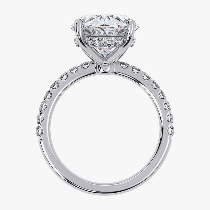 (G-H / Si1-Si2) Womens 5 1/2 CT. T.W. Lab Grown White Diamond 14K Gold Oval Side Stone Engagement Ring