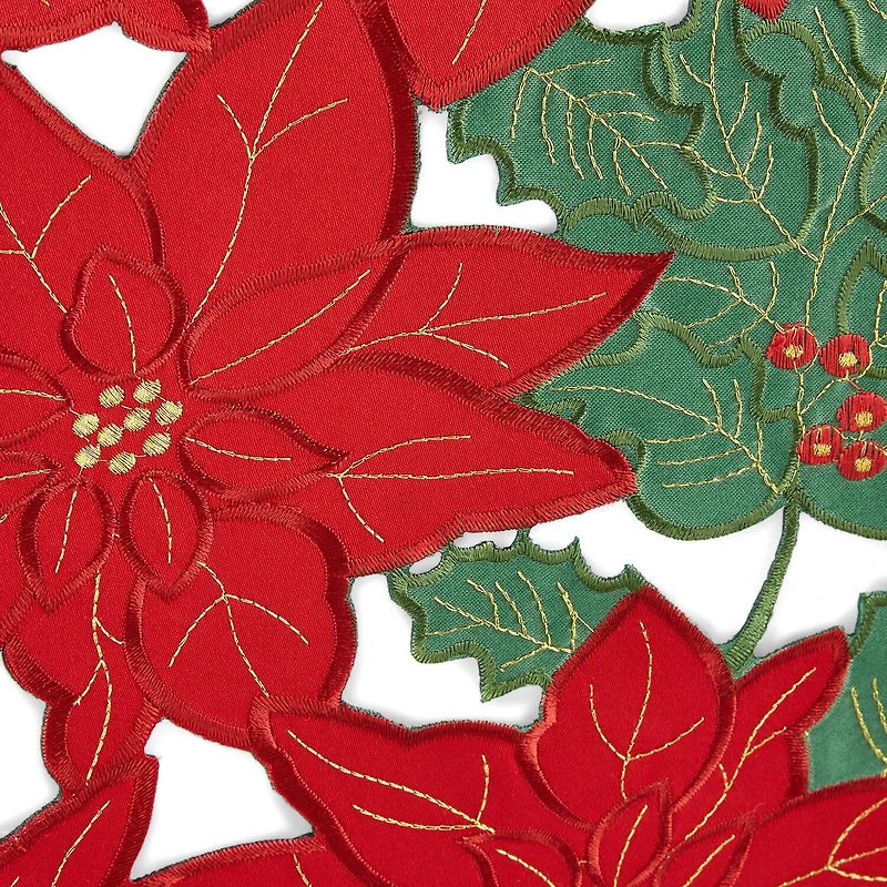Homewear Portia Poinsettia Cutout Table Runner
