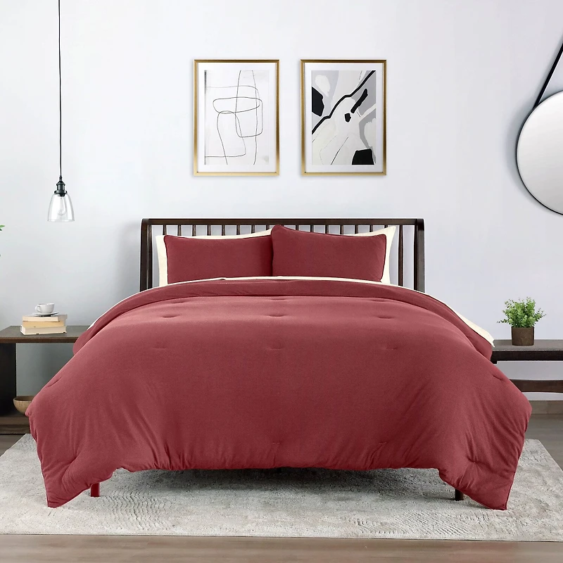 Vellux Moab Heathered Jersey Reversible Comforter