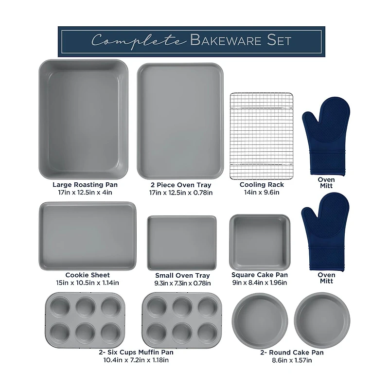 Country Kitchen Stackable Non-Stick 13-pc. Bakeware Set
