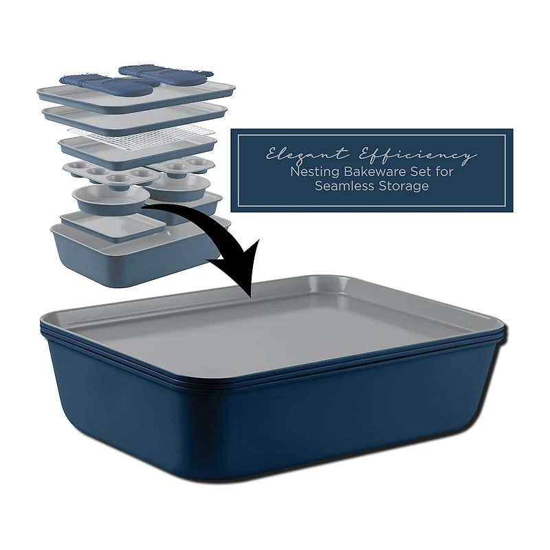 Country Kitchen Stackable Non-Stick 13-pc. Bakeware Set