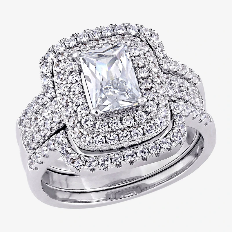 Womens 4 CT. Cubic Zirconia Sterling Silver Bridal Set