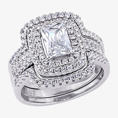 Womens 4 CT. Cubic Zirconia Sterling Silver Bridal Set