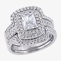 Womens 4 CT. Cubic Zirconia Sterling Silver Bridal Set