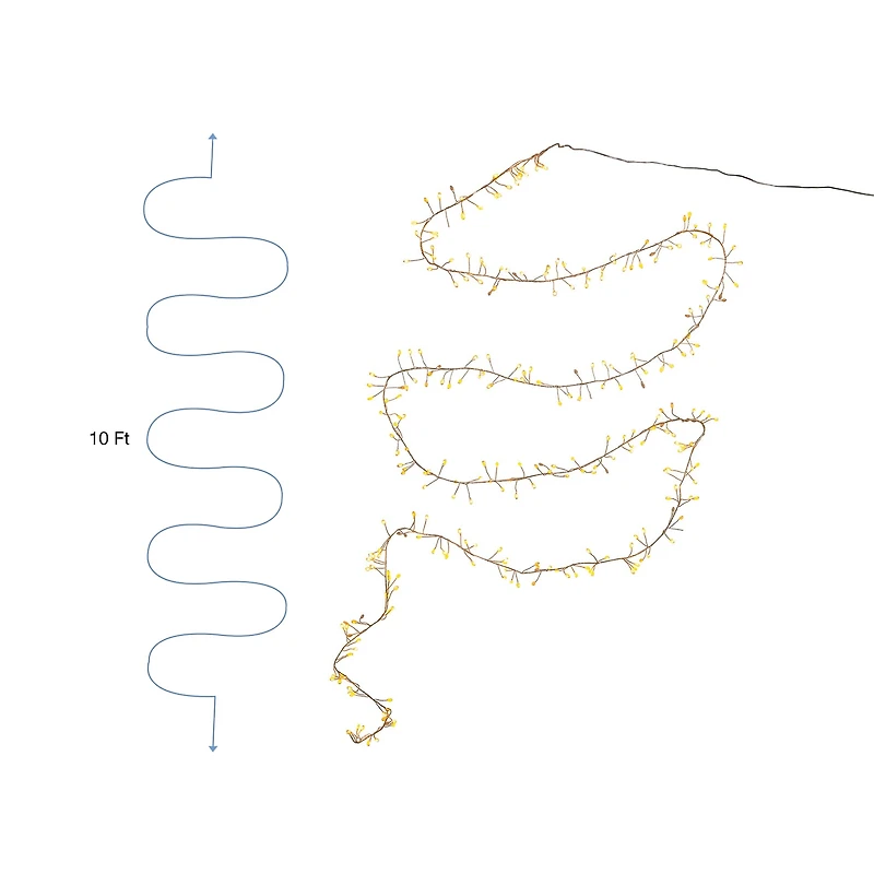 Kurt Adler 300-Light Cluster Garland with Classic White LED Twinkle Lights