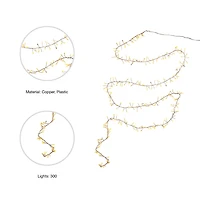 Kurt Adler 300-Light  Cluster Garland with Classic White LED Twinkle Lights