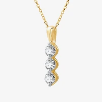 (G / Si1-Si2) Womens 1 CT. T.W. Lab Grown White Diamond 10K Gold 18 Inch Pendant Necklace