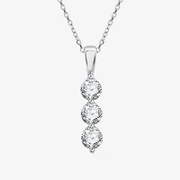 (G / Si1-Si2) Womens 1 CT. T.W. Lab Grown White Diamond 10K Gold 18 Inch Pendant Necklace
