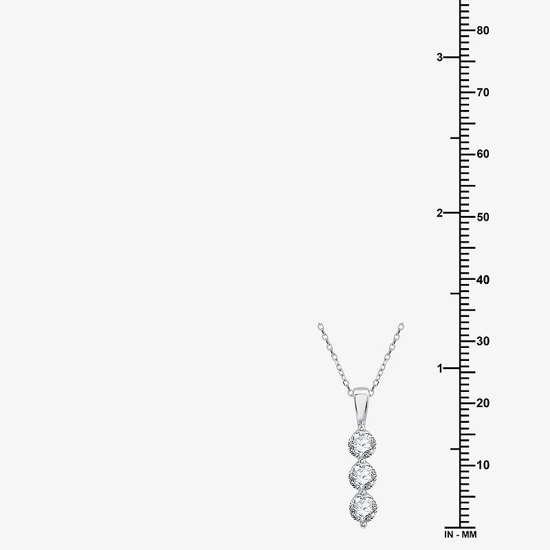 (G / Si1-Si2) Womens 1 CT. T.W. Lab Grown White Diamond 10K Gold 18 Inch Pendant Necklace
