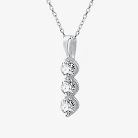 (G / Si1-Si2) Womens 1 CT. T.W. Lab Grown White Diamond 10K Gold 18 Inch Pendant Necklace
