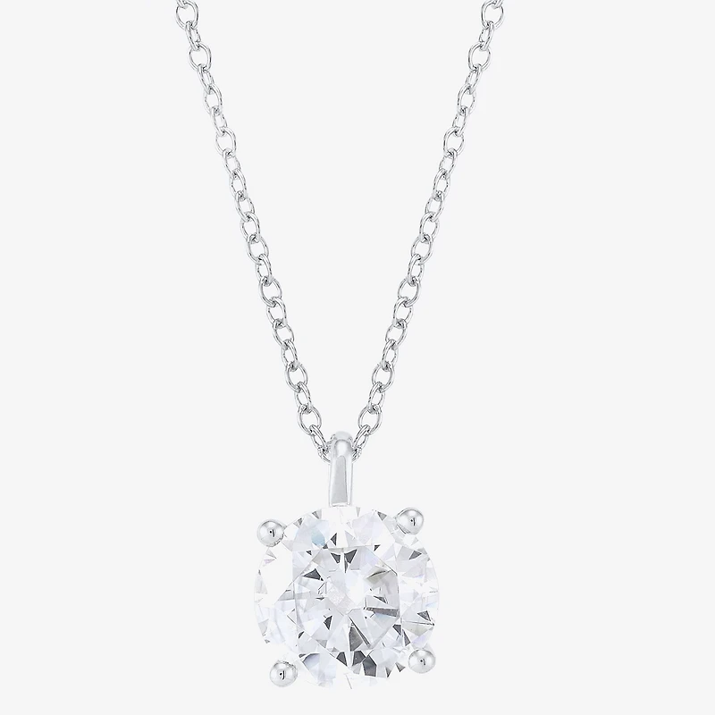 ( H-I/Si1-Si2 ) 2 CT. Lab-Grown Diamond 14K Gold Round 18 Inch Pendant Necklace